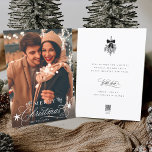 Romantic Calligraphy Merry Christmas Photo Flat Holiday Card<br><div class="desc">This Christmas photo flat card featuring elegant and romantic swirly calligraphy lettering with pinecone twigs,  stars and custom text message on the back. For more advanced customization of this design,  please click the BLUE DESIGN TOOL BUTTON above!</div>