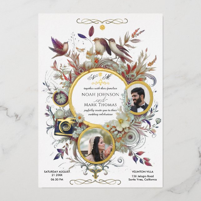 Romantic Calligraphy Monogram Photo Wedding  (Front)