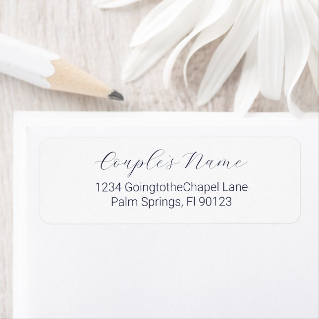 Romantic Calligraphy Navy Blue Return Address (Insitu)