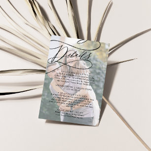 Romantic Calligraphy Photo Details Enclosure Card