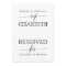 Romantic Calligraphy Reserved Sign Tent (Black)