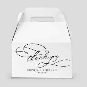 Romantic Calligraphy Thank You Wedding Favor Box
