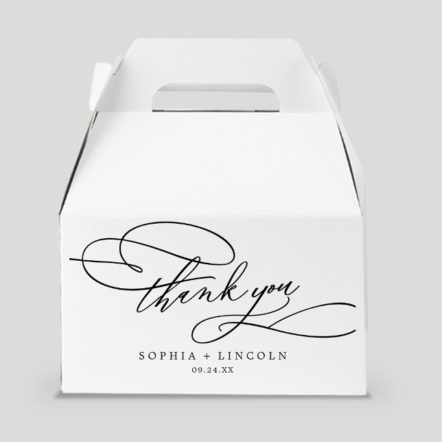 Romantic Calligraphy Thank You Wedding Favor Box (Creator Uploaded)