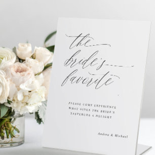 Romantic Calligraphy The Bride's Favourite Wedding Pedestal Sign