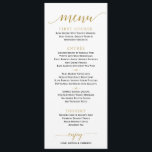 Romantic Calligraphy Wedding Menu | 4 x 9 | Gold<br><div class="desc">This wedding menu is elegant and simple enough that it's perfect for any wedding theme. It's set in a flat gold, but you can change the design colour to anything you like just by changing your background colour. **HOW TO CHANGE THE HEART COLOR** 1) Click the "Personalize" Button. 2) Click...</div>