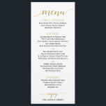 Romantic Calligraphy Wedding Menu | 4 x 9 | Gold<br><div class="desc">This wedding menu is elegant and simple enough that it's perfect for any wedding theme. It's set in a flat gold, but you can change the design colour to anything you like just by changing your background colour. **HOW TO CHANGE THE HEART COLOR** 1) Click the "Personalize" Button. 2) Click...</div>