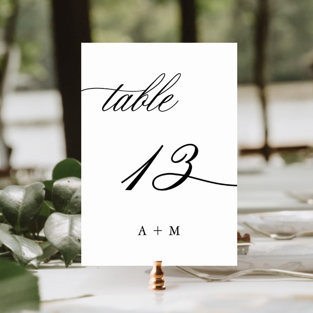 Romantic Calligraphy Wedding Number 13, Table Number (Creator Uploaded)