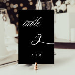 Romantic Calligraphy Wedding Number 3, Black Table Number<br><div class="desc">Table 3. Please check all available numbers. | Romantic and elegant swirly calligraphy wedding table number.  For more advanced customization of this design,  please click the BLUE DESIGN TOOL BUTTON above!</div>