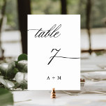 Romantic Calligraphy Wedding Number 7, Table Number<br><div class="desc">Table 7. Please check all available numbers. | Romantic and elegant swirly calligraphy wedding table number with monograms.  For more advanced customization of this design,  please click the BLUE DESIGN TOOL BUTTON above!</div>