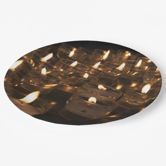 Romantic Candlelight Candles Flame Lights Plates (Angled)