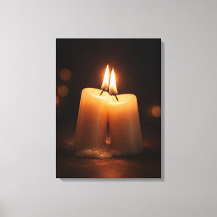 Romantic Candlelight Glow – Minimal Valentine’s Da Canvas Print