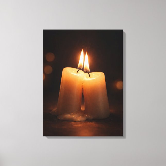 Romantic Candlelight Glow – Minimal Valentine’s Da Canvas Print (Front)
