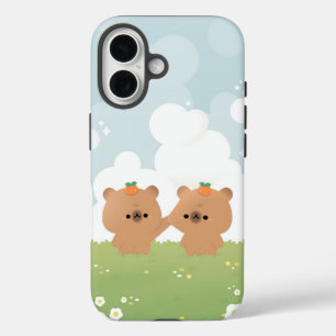 Romantic Capybara Couple iPhone 16 Case