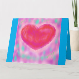 Romantic card blue with pastels and heart
