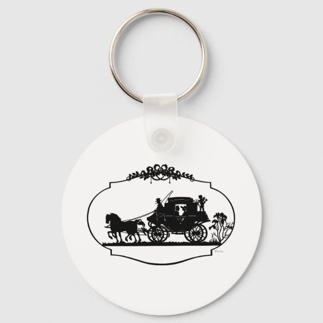 Romantic Carriage Sillhouette Keychain (Front)