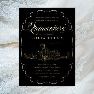 Romantic Castle Fantasy Quinceañera Gold