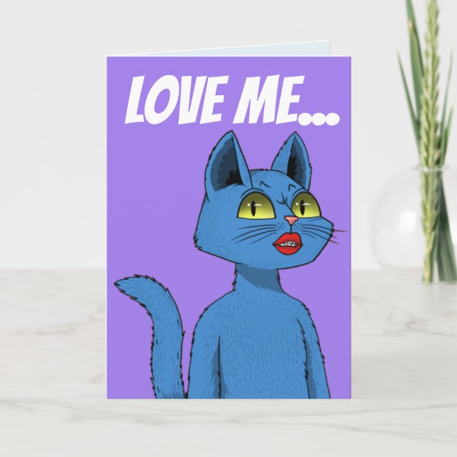 ROMANTIC CAT FLIRTY CARD FOR HIM (Front)