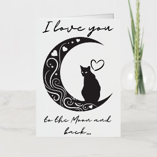 Romantic cat simple Folded Foil Greeting Card