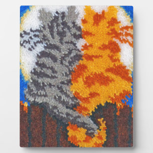 Romantic Cats Latch Hook Plaque