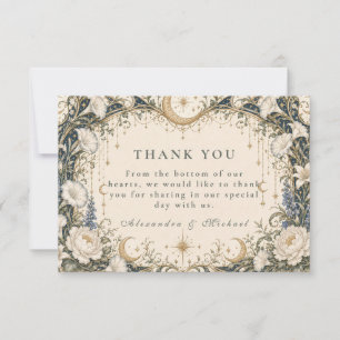 Romantic Celestial Garden Wedding Thank You Card