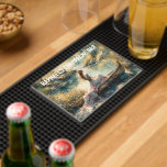 Romantic Champagne Bar Bar Mat<br><div class="desc">Personalize this bar mat to suit your own style of bar. Retro Pre-Raphaelite look to this romantic image. Text is editable.</div>