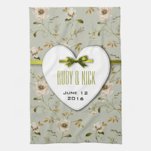 Romantic Charm Vintage Floral Wedding collection Kitchen Towel
