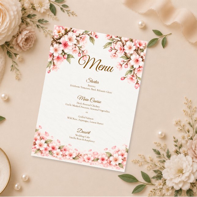 Romantic Cherry Blossom Wedding Menu (Creator Uploaded)