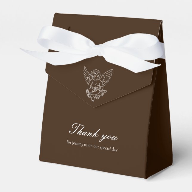 Romantic Cherub Wedding Favour Gift Box Thank You (Front Side)