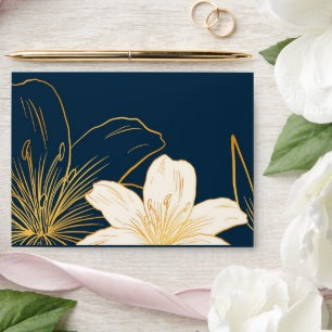 Romantic Chic Classic Blue Floral Envelopes
