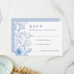 Romantic Chic Classic Floral Wedding RSVP Card