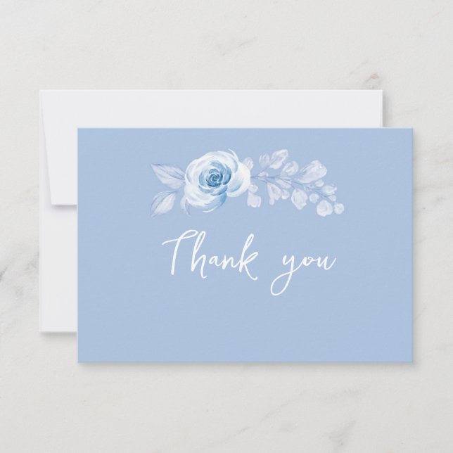 Romantic Chic Floral Wedding Thank You Cards (Front)