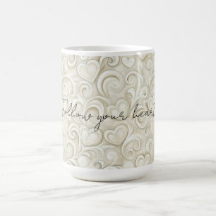 Romantic Chic Heart Swirls Coffee Mug