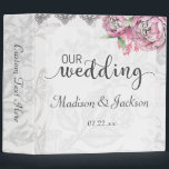 Romantic Chic Peony Floral Wedding Photo Album Binder<br><div class="desc">Romantic Chic Peony Floral & Lace Pink & Grey Flowers Elegant Wedding Monogram Photo Album With trendy brush script font! ~ Check my shop to see the entire wedding suite for this design!</div>