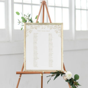 Romantic Chinoiserie Antique Gold Seating Chart