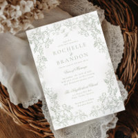 Romantic Chinoiserie Antique Sage Green Wedding