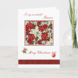 Romantic Christmas card for Fiancee - Poinsettias<br><div class="desc">Romantic Christmas card for Fiancee with red and white poinsettia</div>