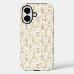 Romantic Christmas Pattern iPhone 16 Case