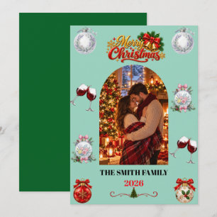 Romantic Christmas Photo Card   Merry Christmas