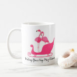 Romantic Christmas Sleigh Ride Flamingo Couple Coffee Mug<br><div class="desc">Romantic Christmas Sleigh Ride Flamingo Couple Coffee Mug shows a cute flamingo couple taking a winter sleigh ride. Flamingo lovers from beaches everywhere will love these adorable winter themed coffee mugs. Use them for coffee,  tea,  egg nog or your own special winter brew.</div>