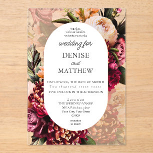 Romantic Chrysanthemum Acrylic Invitations