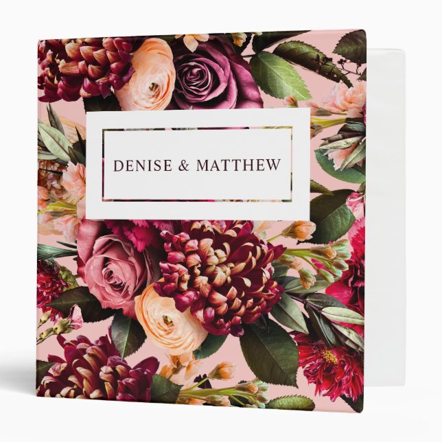 Romantic Chrysanthemum on Gossamer Pink Binder (Front/Inside)