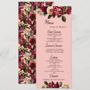 Romantic Chrysanthemum on Gossamer Pink Menu