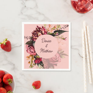 Romantic Chrysanthemum on Gossamer Pink Napkin