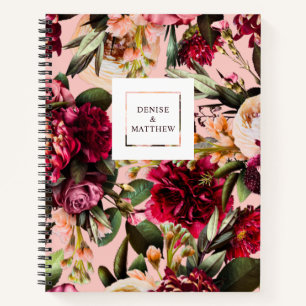 Romantic Chrysanthemum on Gossamer Pink Notebook