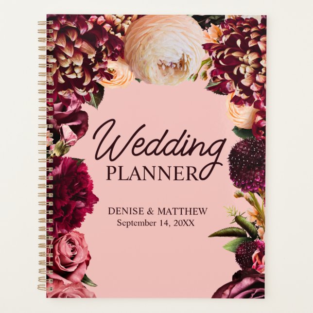 Romantic Chrysanthemum on Gossamer Pink Planner (Front)