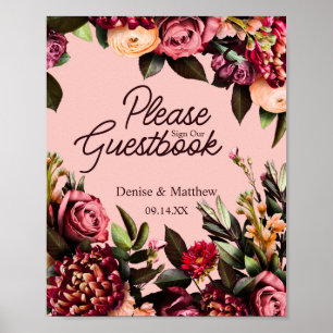Romantic Chrysanthemum on Gossamer Pink Poster