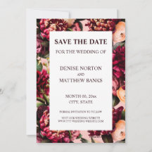Romantic Chrysanthemum on Gossamer Pink Save Date