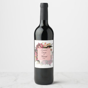 Romantic Chrysanthemum on Gossamer Pink Wine Label