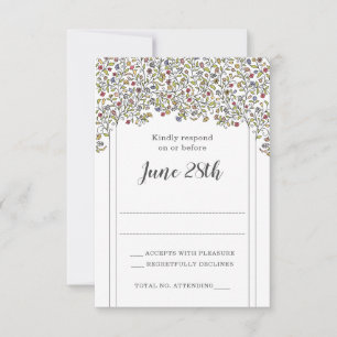 Romantic Chuppah Flowers Rsvp Card & Envelope