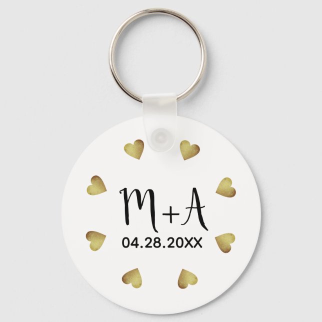romantic circle of small hearts of love wed  keychain (Front)